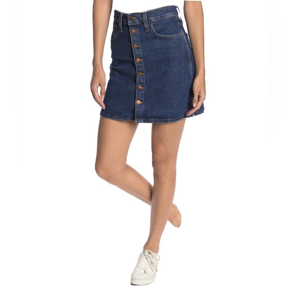 *MADEWELL* Dark Blue Button-Up Mini Denim Skirt Size 31